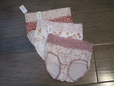 3-PACK SOMA EMBRACEABLE LACE BRIEF PANTIES IN GIRAFFE/FLORAL/DOTS SIZE SMALL