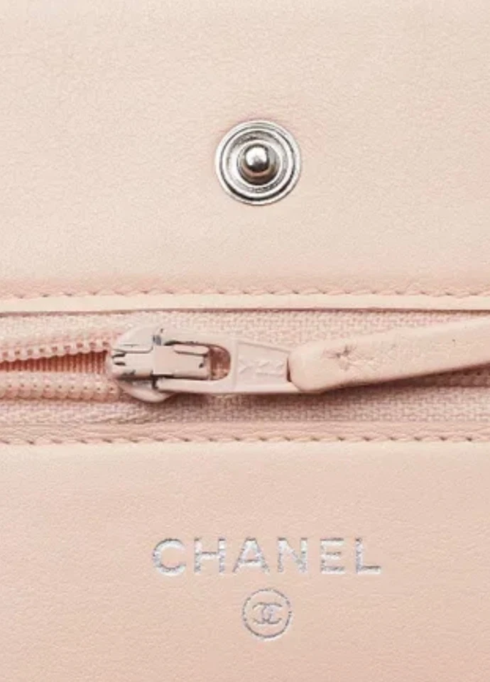 Chanel Rosa Melocotón Charol WOC Cartera con Cadena Foto 2 de 3
