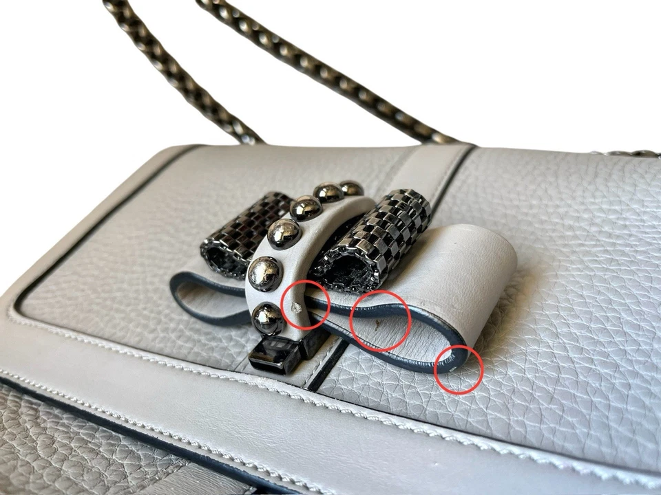 Bolso de hombro Christian Louboutin Sweet Charity de cuero gris Foto 4 de 4