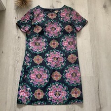 J. Crew Factory Navy purple Floral Shift Dress Sz 2 career or casual midi party
