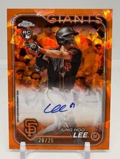 Jung Hoo Lee 2024 Topps Chrome Sapphire Orange /25 Auto Giants Rookie Autograph