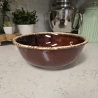 Vtg 60s 10.25” Hull Serving Dish Mixing Bowl Drip Glaze Oven Proof HP & Co USA