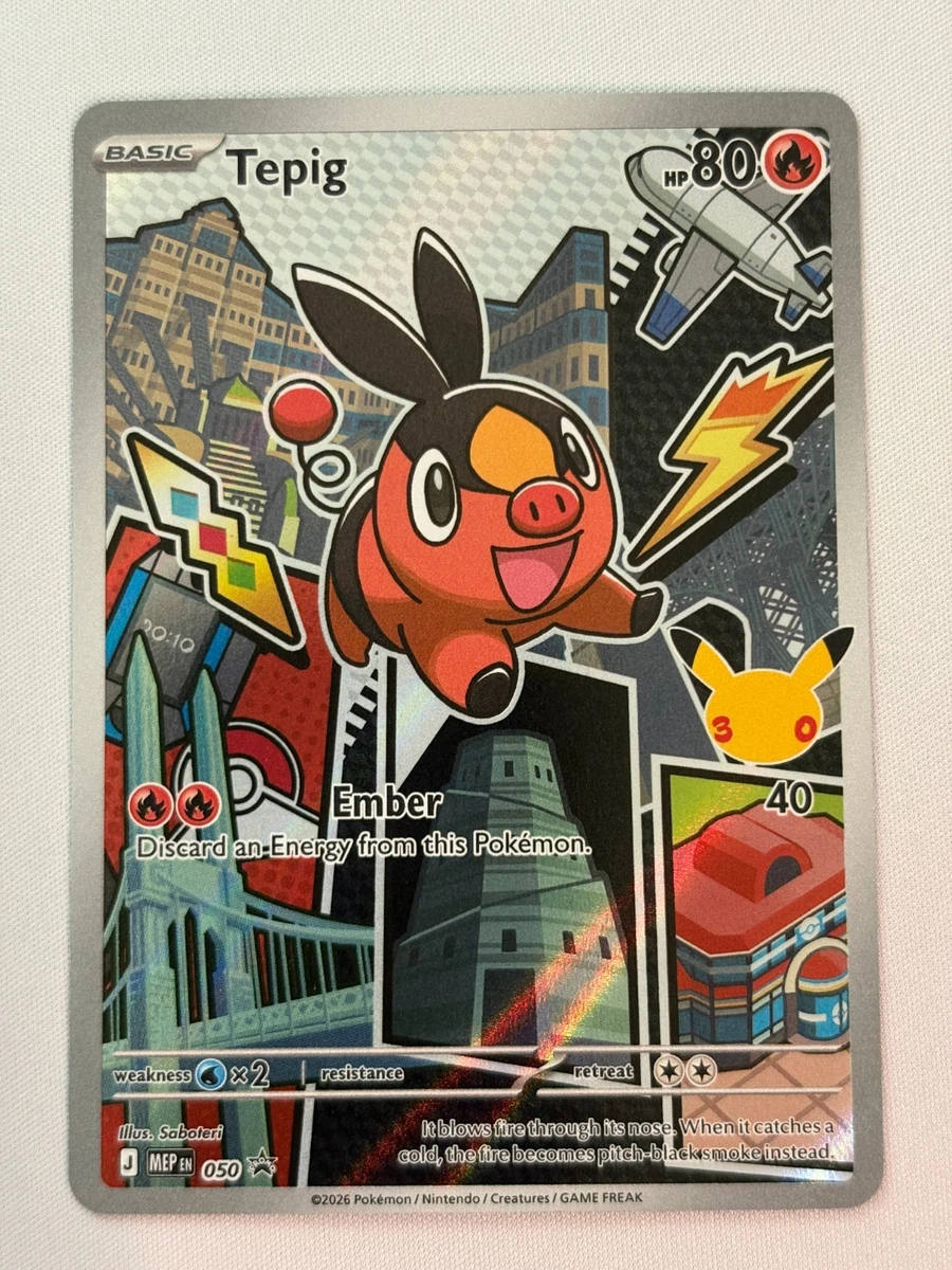 basic tepig pokemon card value - 023/163 Holo Rare Promo Colorless Combustion (50) Weakness Water 2 Resistance None None Retreat Cost Tepig 2025 Scarlet & Violet: