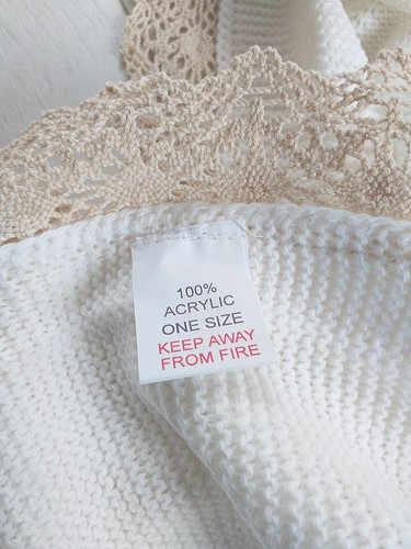 Romany Spanish Baby Shawl Baby Blanket Cream with Beige Lace and Cream bow - Picture 5 of 11