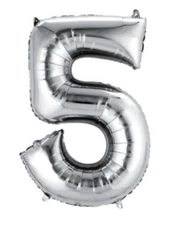 Anagram Supershape 34 in Silver Numeral 5 Decorative Balloon New Free Shipping  