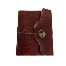 Pen to Paper Handmade Leather Journal 192 Pages Brown Locked (NO KEYS INCLUDED)