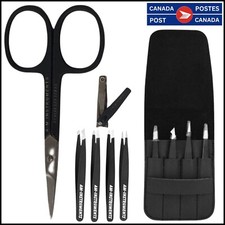 Professional Eyebrow 6PCS Tweezers Set Plucker Puller Slanted Pointed Manicure