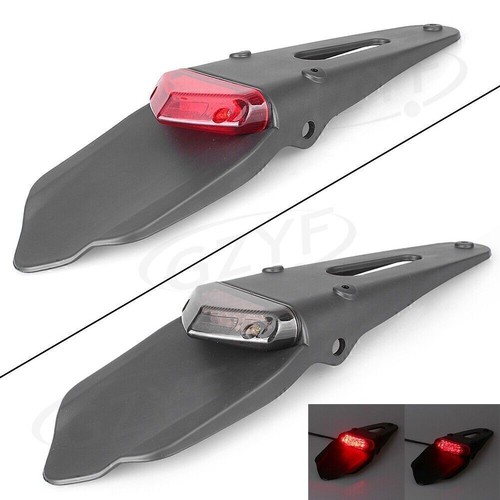 Rear Enduro Dirt Bike Rear LED Fender Brake Stop Lights Tail Lamp Motorcycle Red - Picture 9 of 9