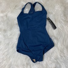 Premiere Collection By Body Wrappers XS Body Suit Leotard Teal Blue NWT