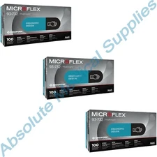 *300-Pieces* Microflex MidKnight Touch PF Exam Nitrile Gloves 6.5-7 Small 93-732