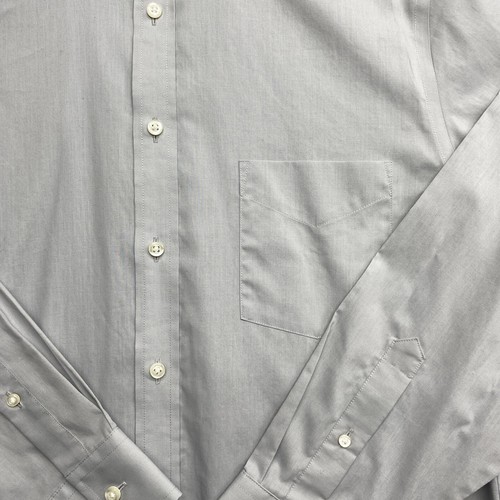 Stafford Travel Easy Care Broadcloth Men’s Spread Collar Button Up Shirt Gray - Picture 5 of 14