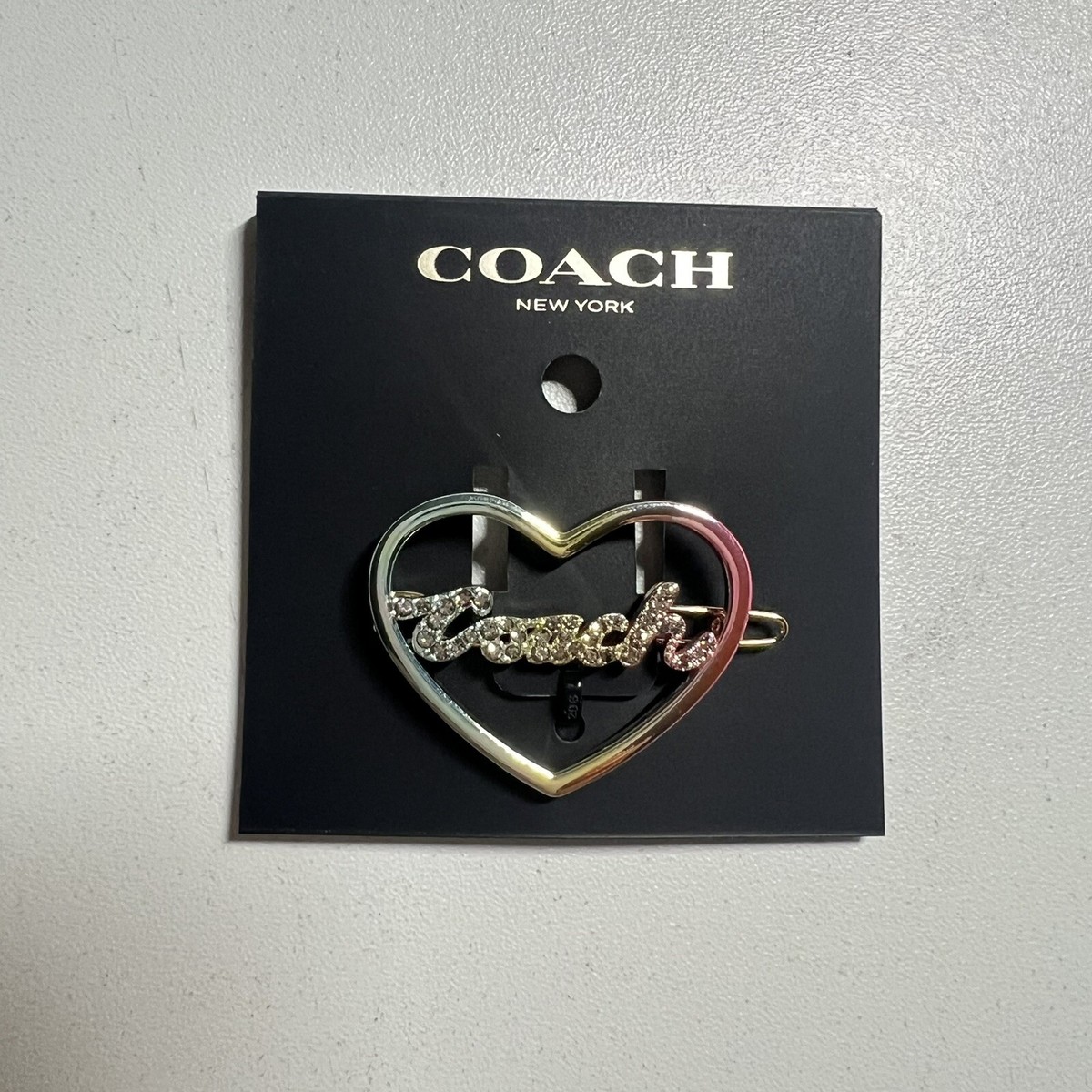 COACH Rainbow Coach Script Barrette Gold/Multi HAIR CLIP | eBay display picture 1