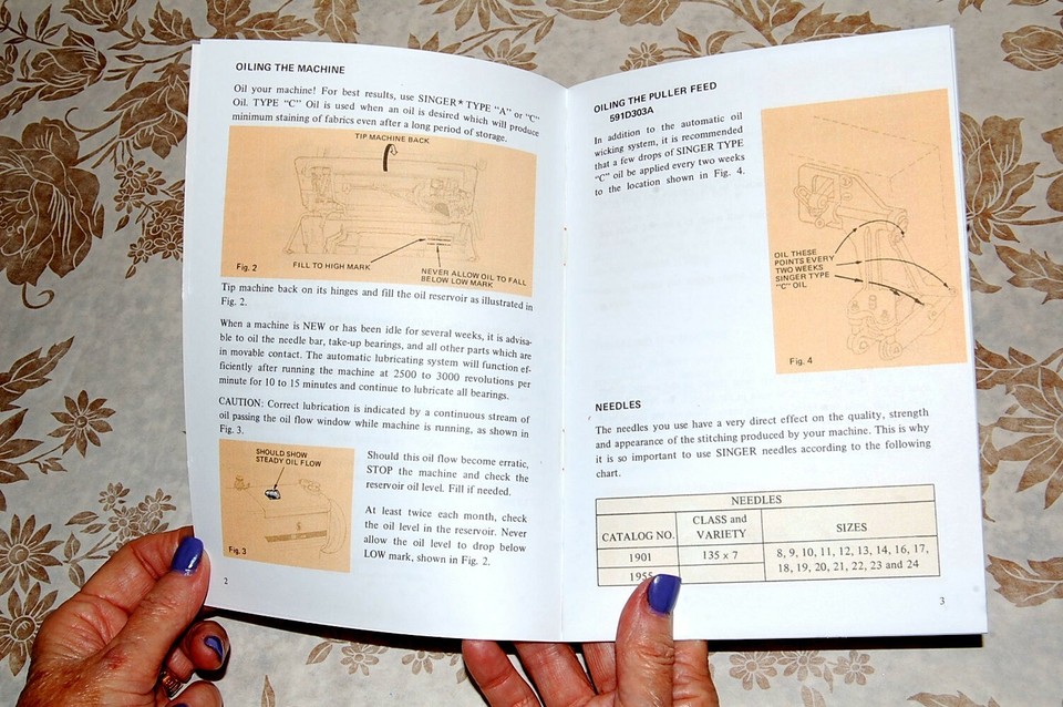 Instructions Manual for Singer Sewing Machine Class 591, Series 591C ...