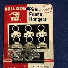 Vintage BULL DOG PICTURE FRAME HANGERS- BL96-Lot Of 12 PACKS With 6 Hooks Each