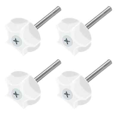 4 x Kopfteilbolzen mit montierter Kunststoffwaschmaschine für Couchbettboden (M8x50mm)