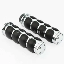 LWKDDT 1" Chrome Handle Bar Hand Grips for Harley-Davidson Dyna Low Rider FXDL