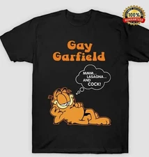 Funny Black Understand Gay Garfield Unisex Black Short Sleeve S-5XL