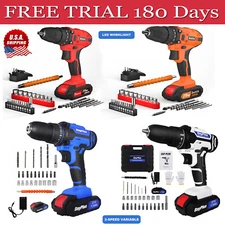 NEW Cordless Screwdriver Drill Kit Electric Rechargeable Power Tool Set +Battery