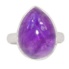 Natural Amethyst - African 925 Sterling Silver Ring Jewelry s.6 CR64192