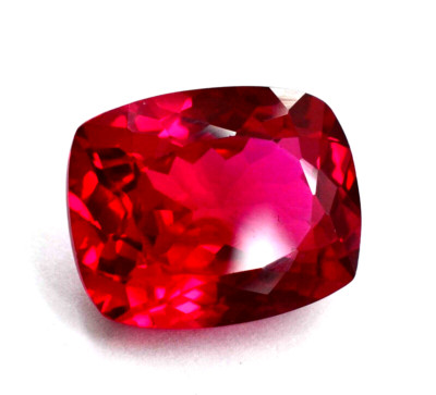 44 CT+ Flawless Natural Mozambique Red Ruby Cushion Loose Certified Gemstone