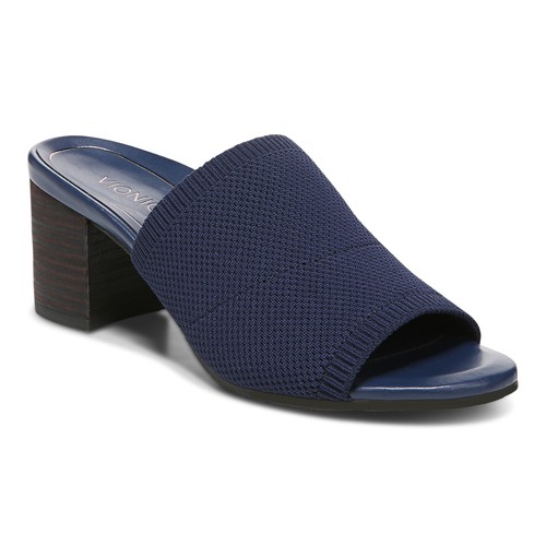 Vionic Fleur Women's Slide Heeled Sandals Navy Knit - 7.5 Medium | eBay
