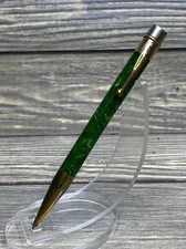 Vintage Eagle Pencil Co Mechanical Pencil Green Marbled Gold Trim