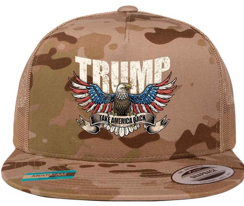 Trump 2024 Take America MAGA Never Surrender Fight Camo Eagle 47 Hat Trucker Cap - Picture 11 of 28