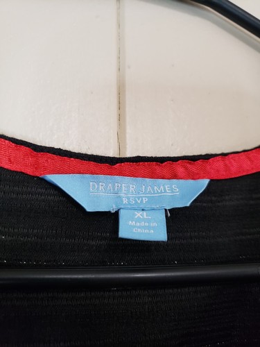 Draper James donna XL nero argento maglia metallizzata manica corta aderente e svasato - Foto 5 di 6