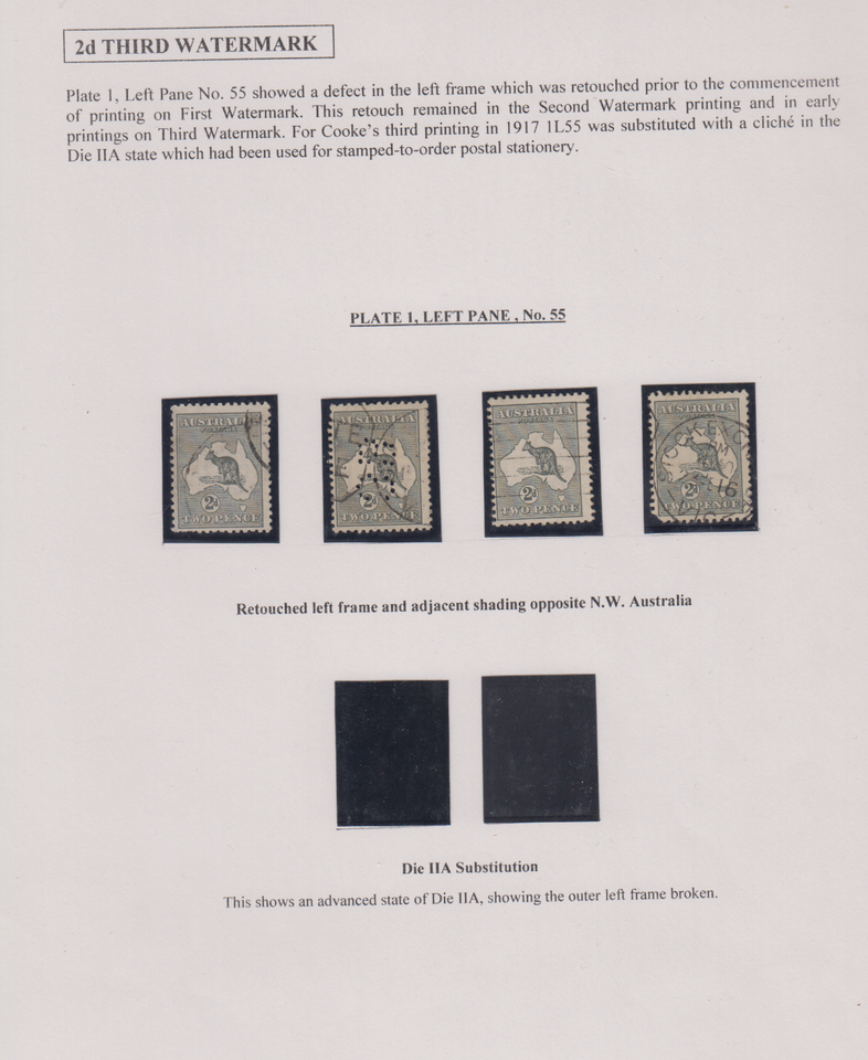 Australia 1917 Third Watermark 2d Kangaroo Issue on Exhibit Pages eBay