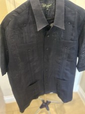 Successo Uomo by Phita Guayabera 100 Linen Navy Blue XL