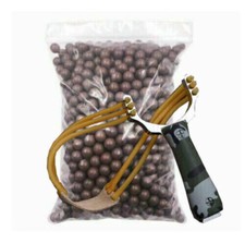 Powerful Hunting Slingshot Catapult High Velocity Free 500 Ammo Mud Balls Clay