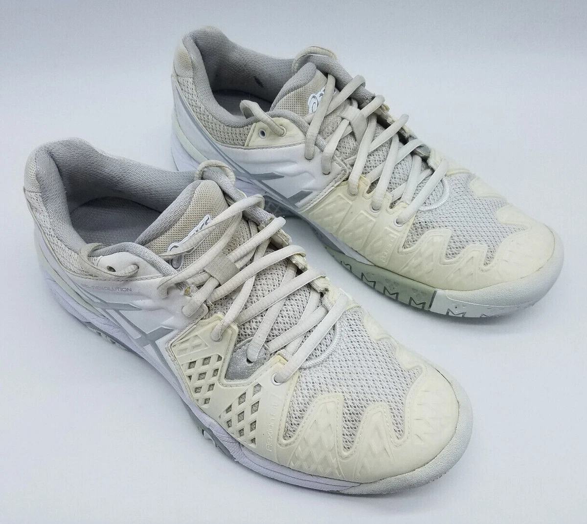 Asics Gel-Resolution 6 Women's Tennis Shoes Size 8 White Silver