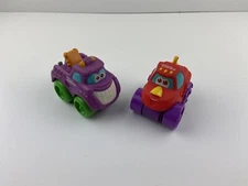 TONKA MINI Chuck & Friends PURPLE TOW TRUCK Wheels Roll Toy FACE Lot