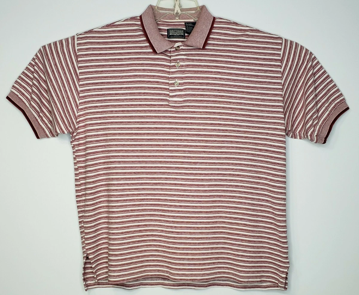 Vintage Brittania From Levi Strauss Co Red Striped Polo Shirt