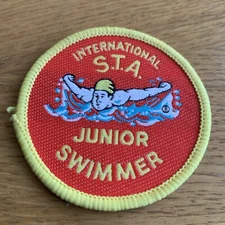 international  STA junior swimmer award Cloth Patch NO STITCH HOLES