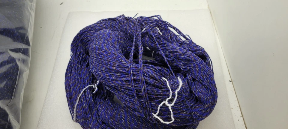 wolle zum stricken Häkelgarn- blau-grau Strickwolle 250gr strang schurwolle 300m - Bild 3 von 4