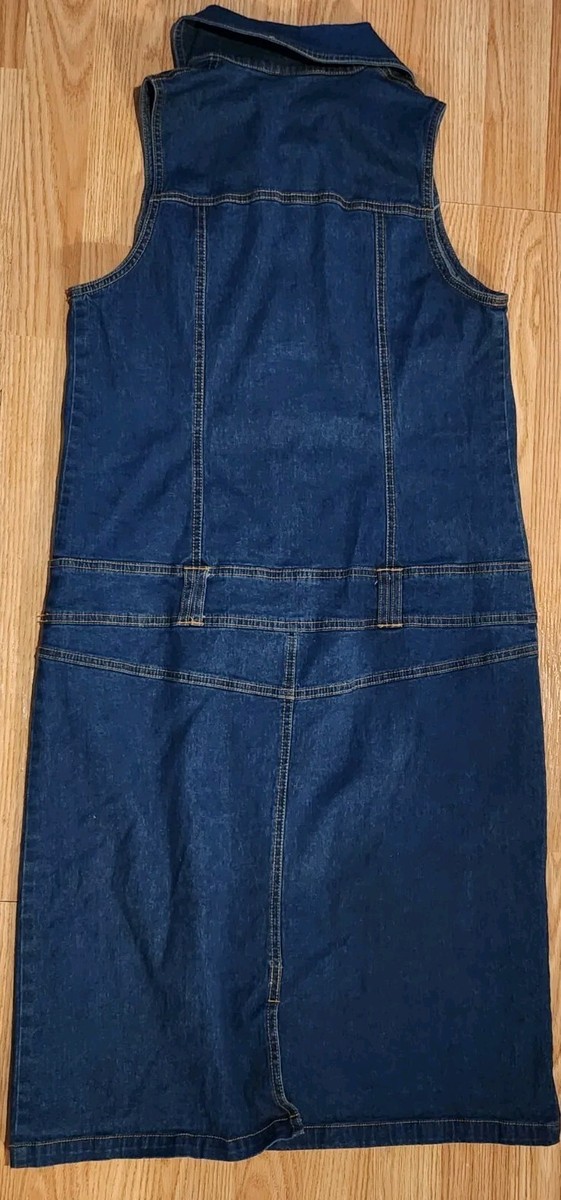 monroe and main denim dress Monroe & Main Dress Sleeveless Denim Button Medium Stretch Dress