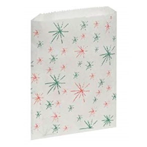 Green and Red Starburst Paper Bags Gift Party Sweet Shop Candies [All Sizes]