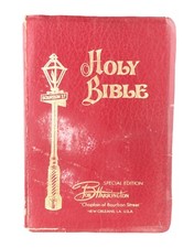 Bob Harrington Bourbon St Chaplain KJV Giant Print Bible New Orleans La 1973 Red