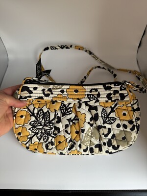 Vera Bradley Hand Bag Womens Small Yellowish Floral Print Purse Cross Body  Strap