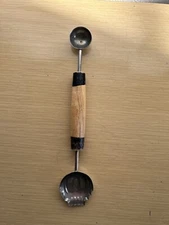 Vintage Wood Handle Melon Baller & Butter Curler