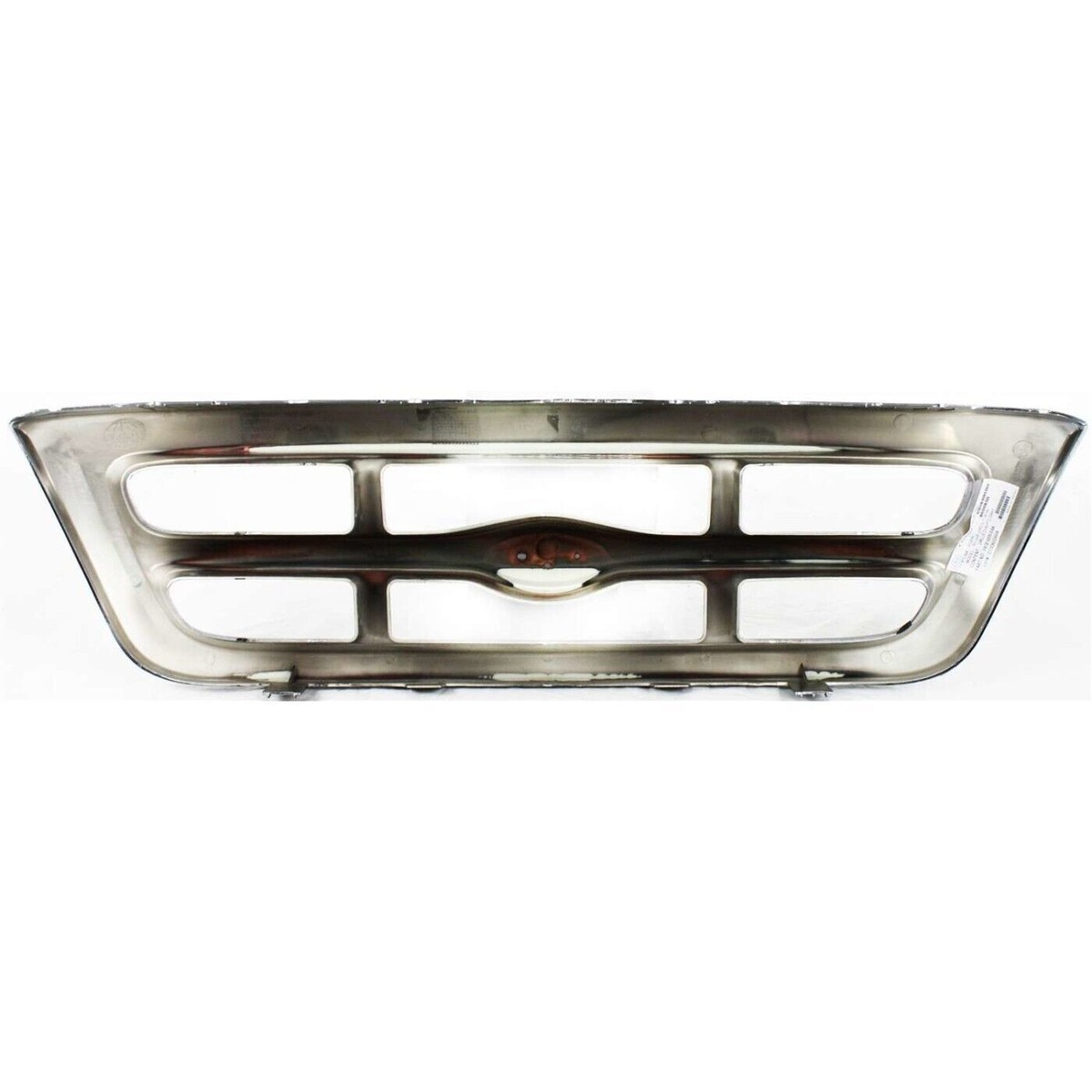Complete Grille Assembly Kit W/ Header & Lights For 1998-2000 Ford Ranger XLT RWD - 6-Piece Chrome 10 thumbnail image