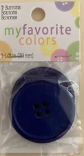 Blumenthal Lansing ~ 2 Blue Buttons ~ My Favorite Colors ~ 1-1/2" ~ New