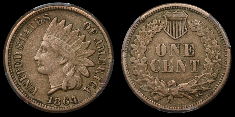 1864 PCGS XF40 Indian Cent Copper Nickel - Image 3 of 4