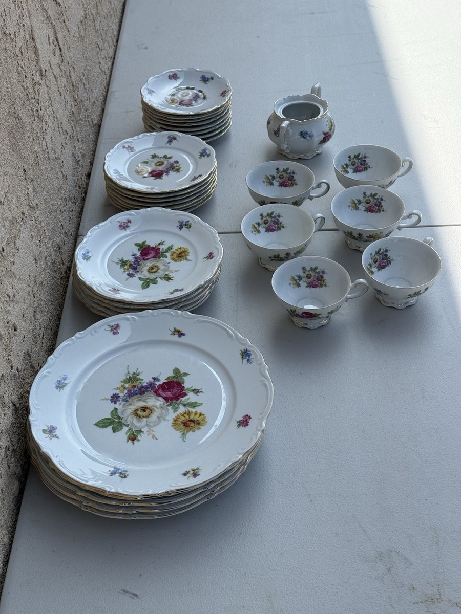 Vintage Winterling Bavaria Floral China Set Plates Cups Germany | eBay