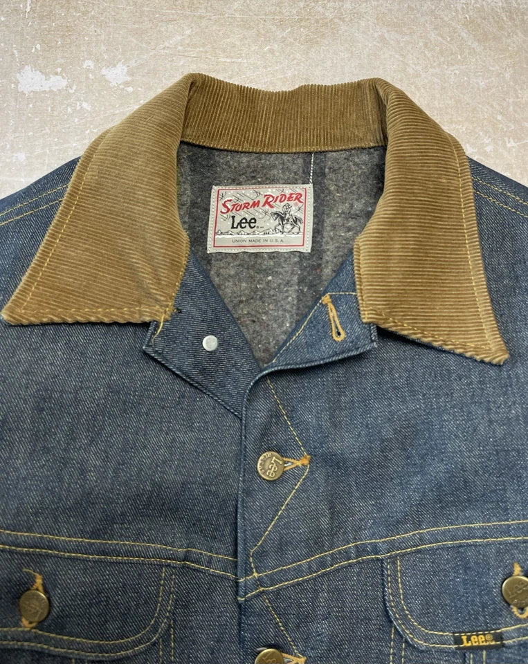Chaqueta de mezclilla forrada con manta Lee Storm Rider Deadstock de los años 70 de colección verdadera nueva de stock Foto 2 de 4