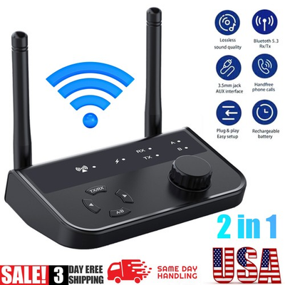 #ad Bluetooth 5.3 Transmitter Receiver Long Range For TV Home Stereo Audio Adapter $12.99