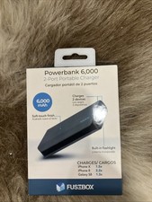 Powerbank 6000 2 Port Portable Charger with Led Light New NIB