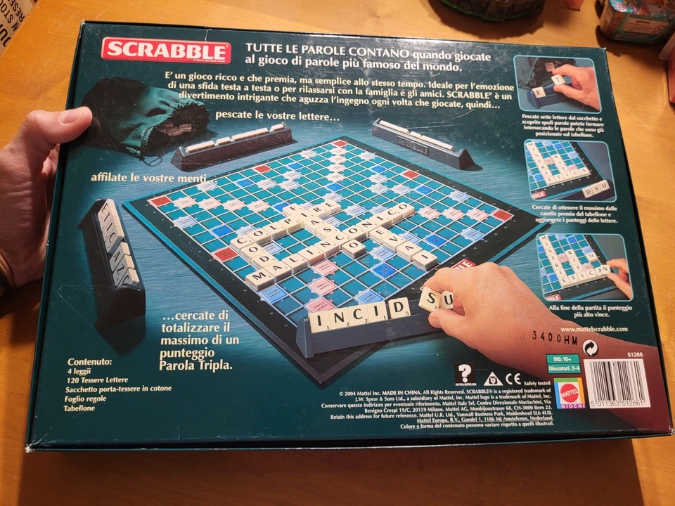 Scrabble L'originale in Italiano Gioco delle Parole Crociate Mattel Giochi Board - Image 2 of 4