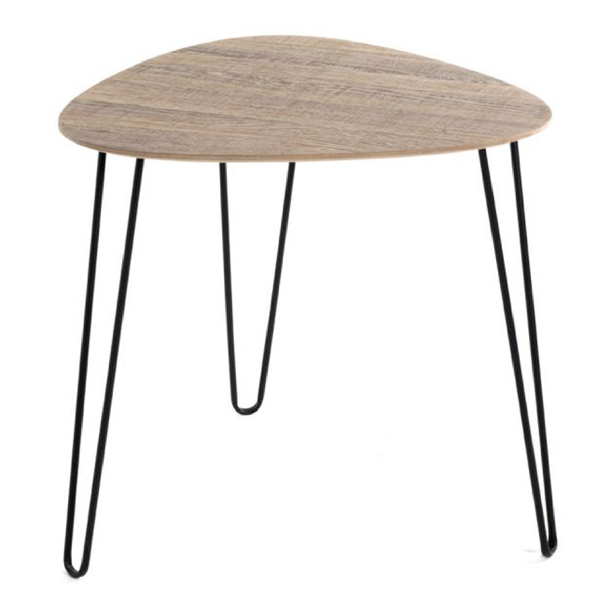 Table d'appoint Rodry 43cm chêne et noir pour optimiser les petits salons